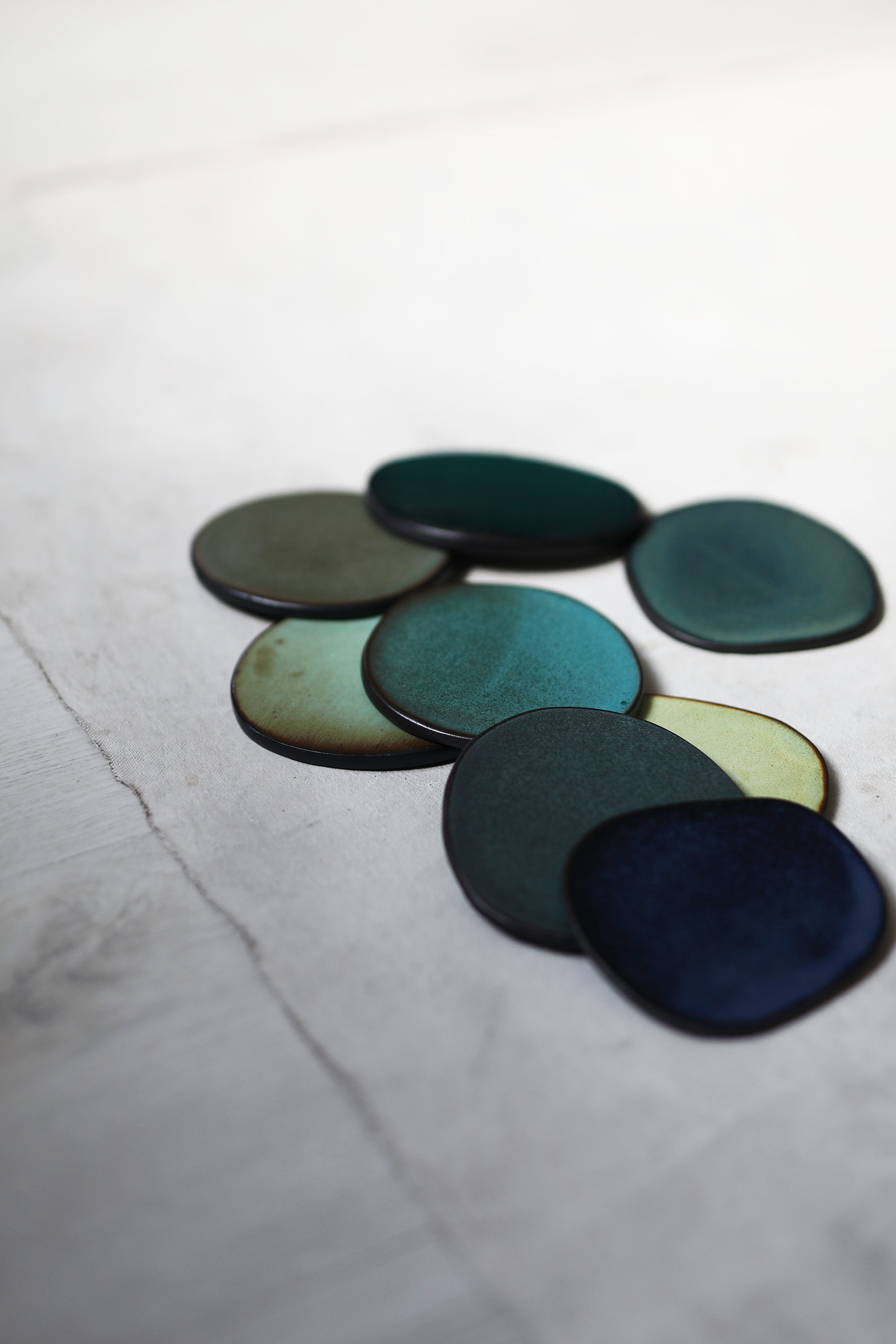 Coaster Set in Deep Azure & Smoky Blue