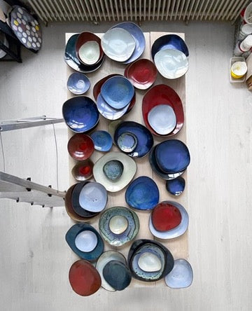 Large Serving Platter in Deep Aqua