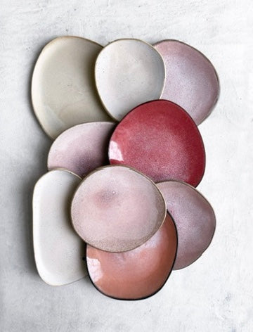 Small Round Serving Tray in Dusty Rose