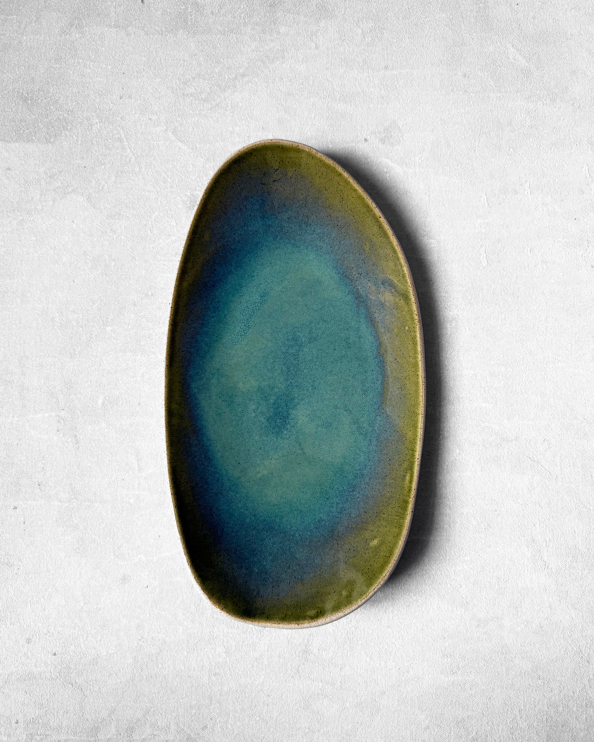 Medium Serving Tray in Marbled Emerald