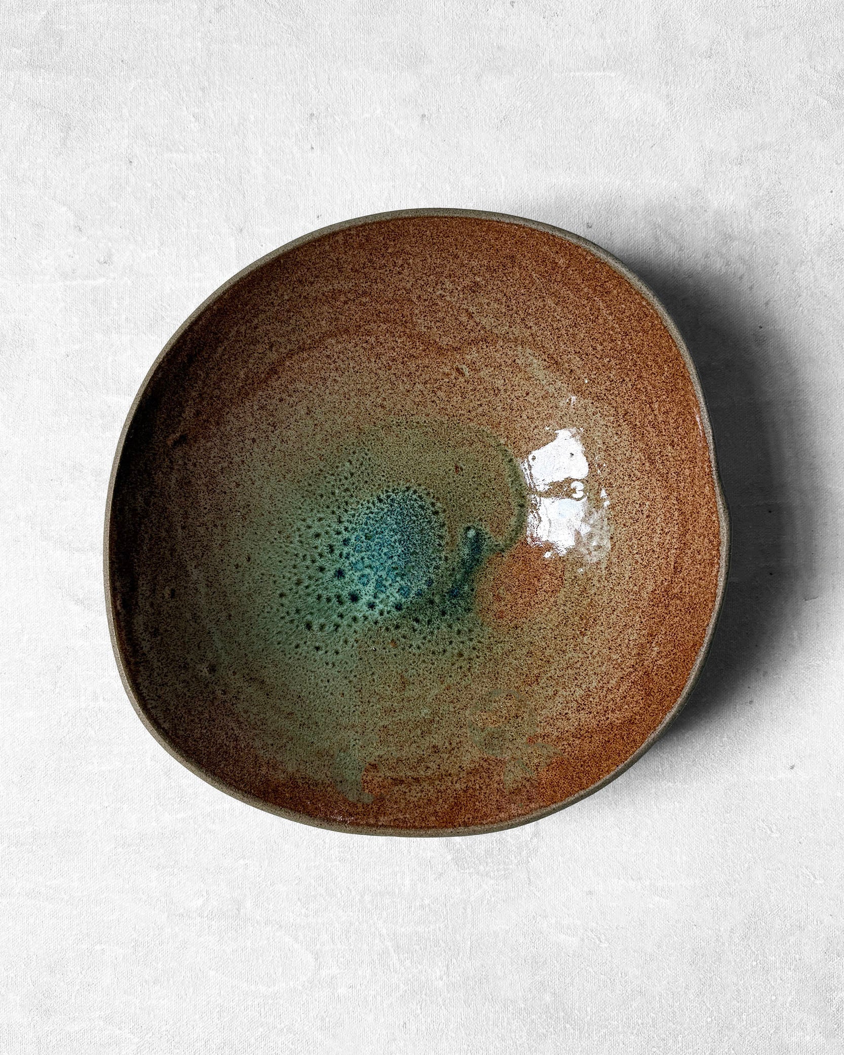 Pasta Bowl in Speckled Emerald