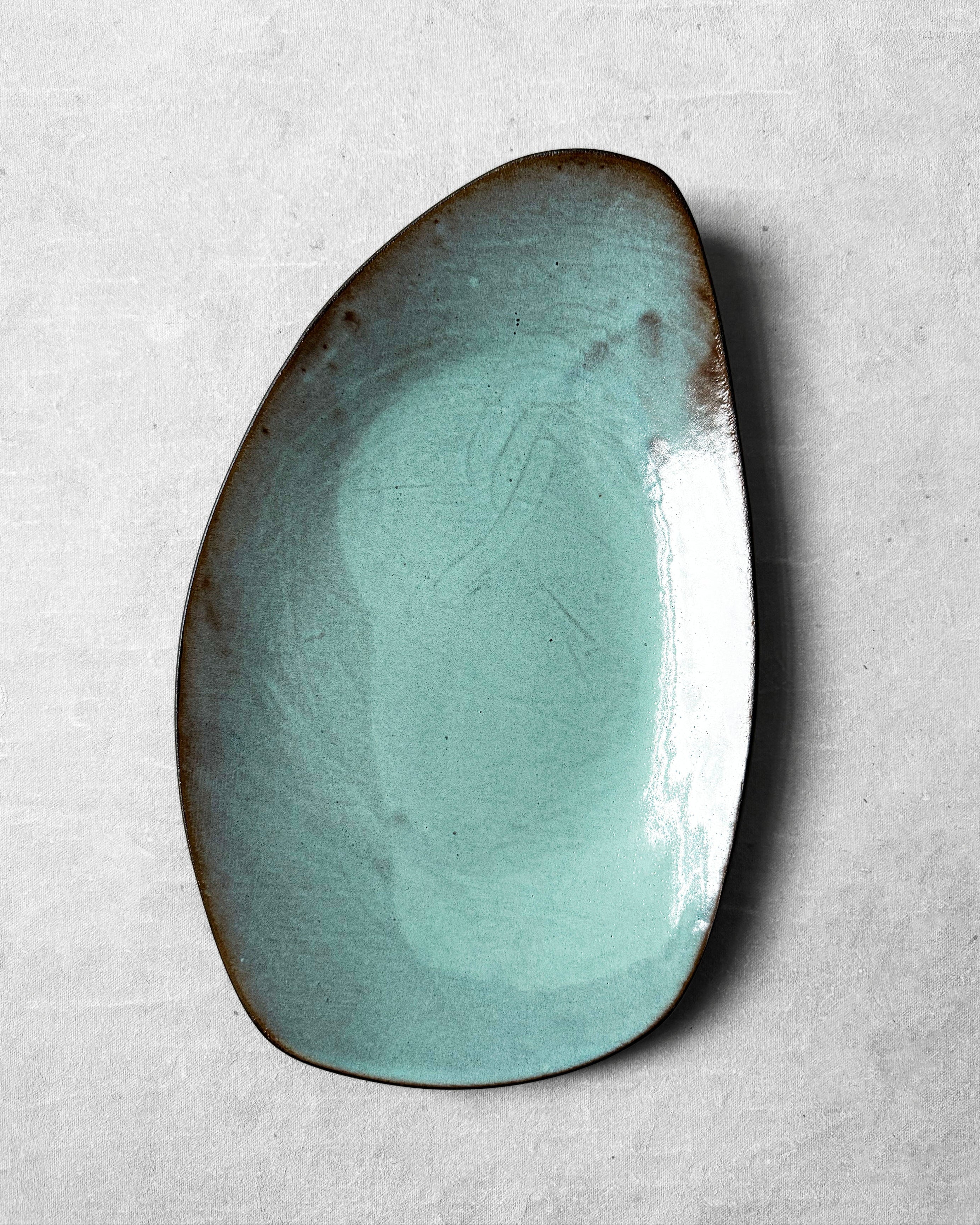 Large Serving Tray in Aqua