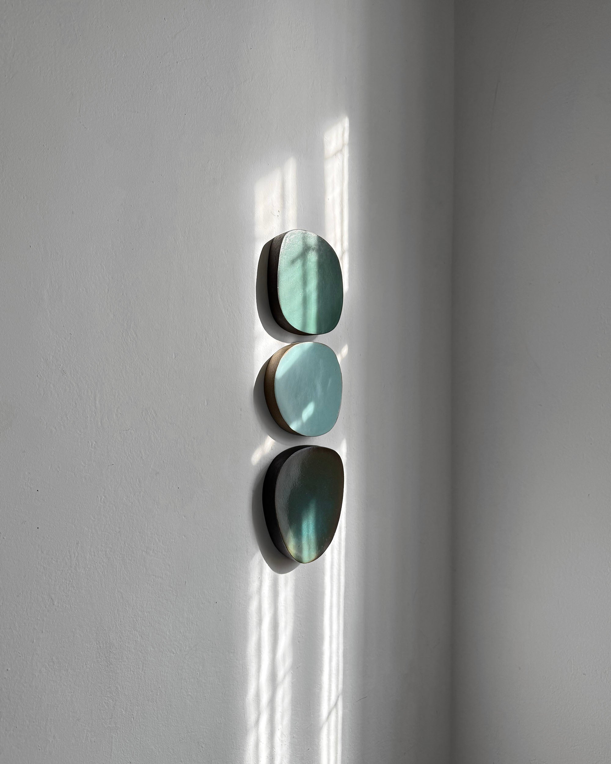 Wall Sculpture in Jade, Aqua and Midnight Lagoon