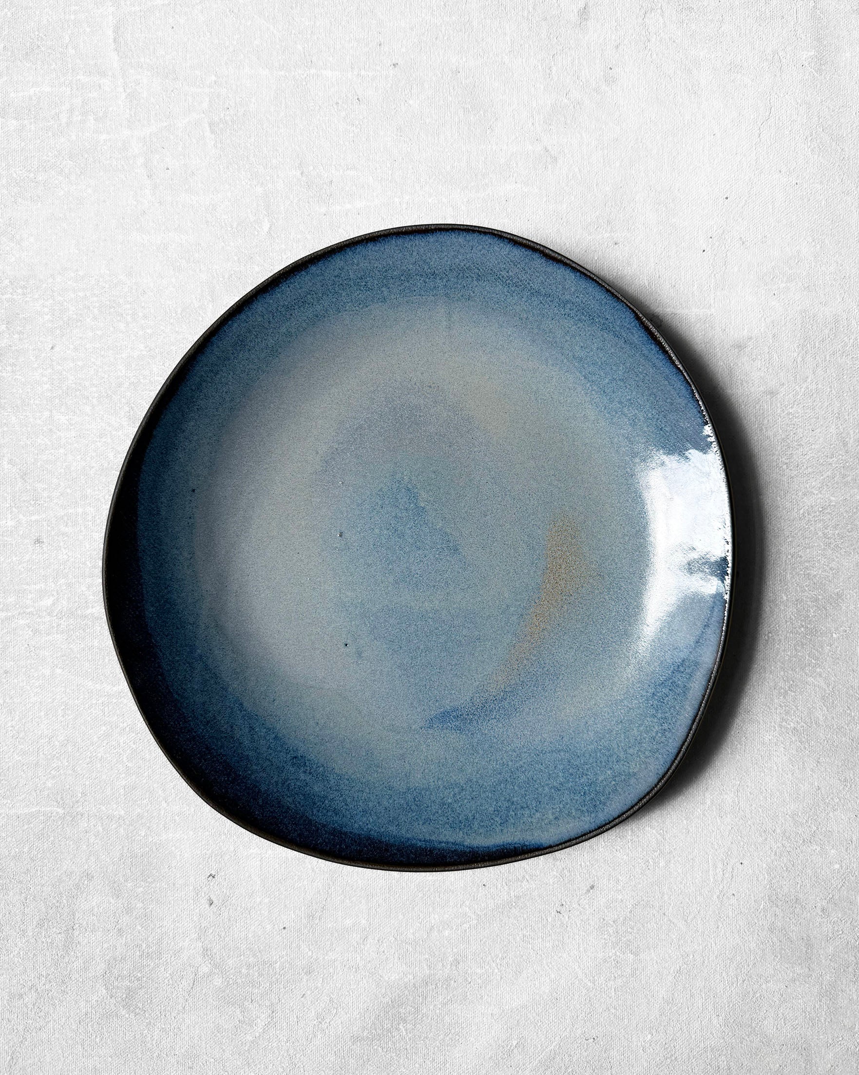 Dinner Plate in Soft Blue Swirl