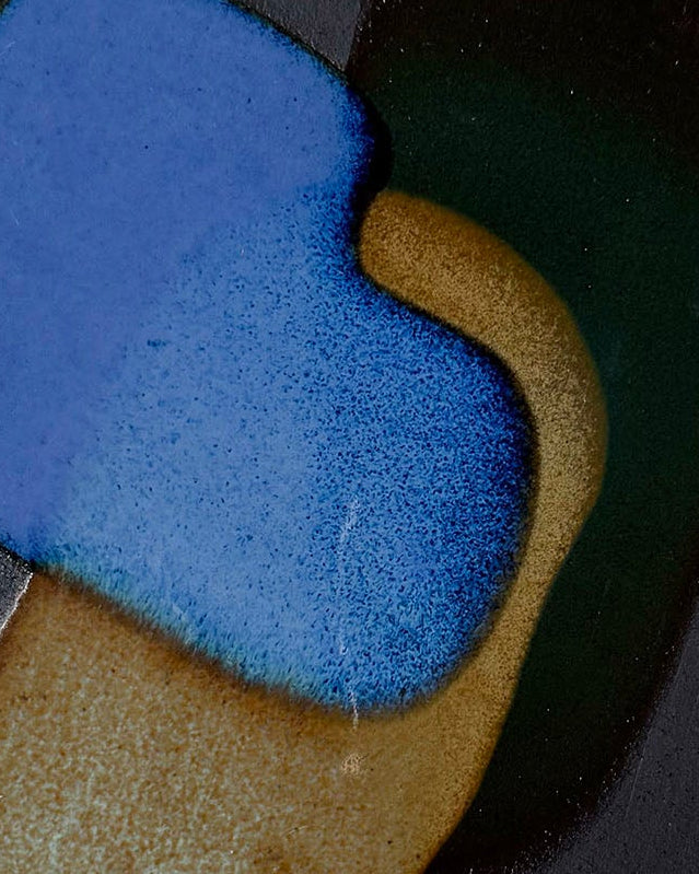 Miniature Ceramic Painting in True Cobalt, Patina Green & Midnight Lagoon