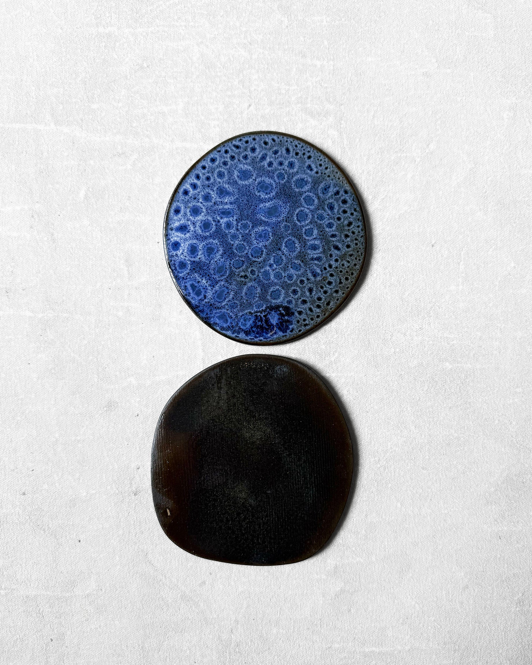 Coaster Set in Blue Hydrangea & Obsidian