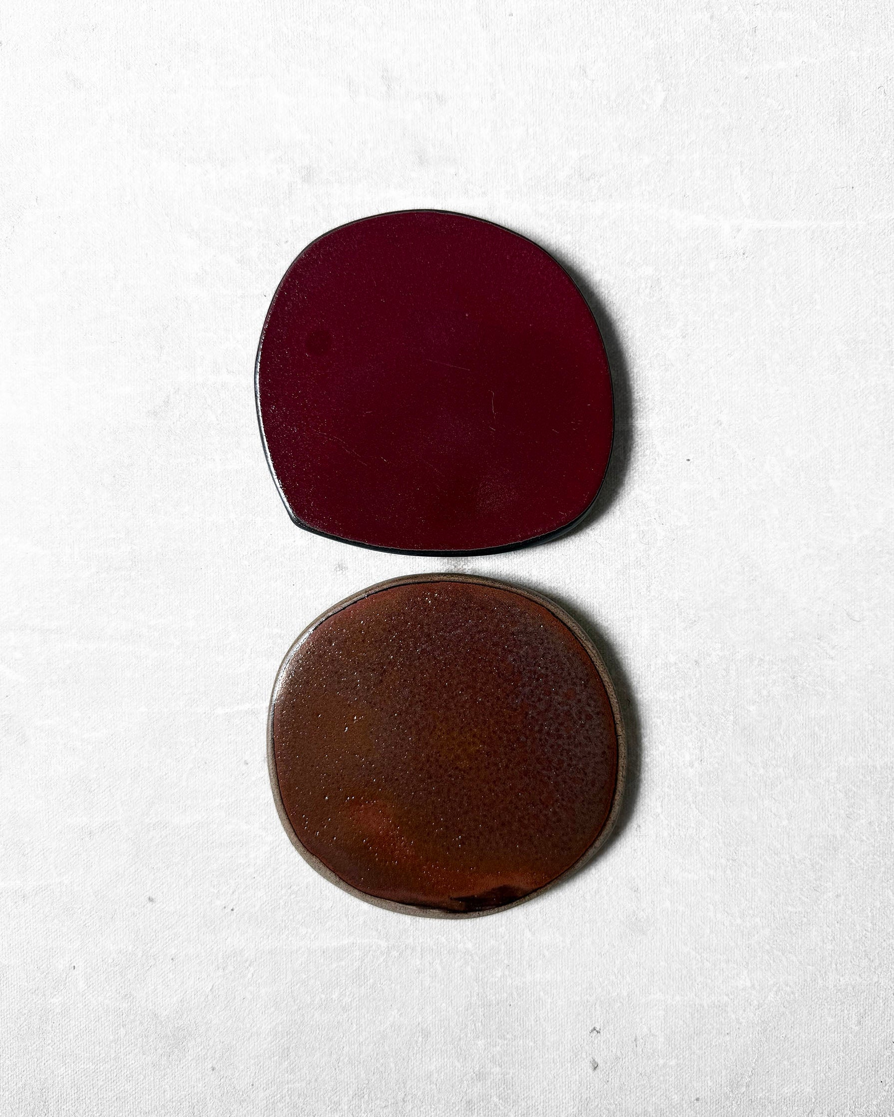 Coaster Set in Deep Burgundy & Burnt Sienna
