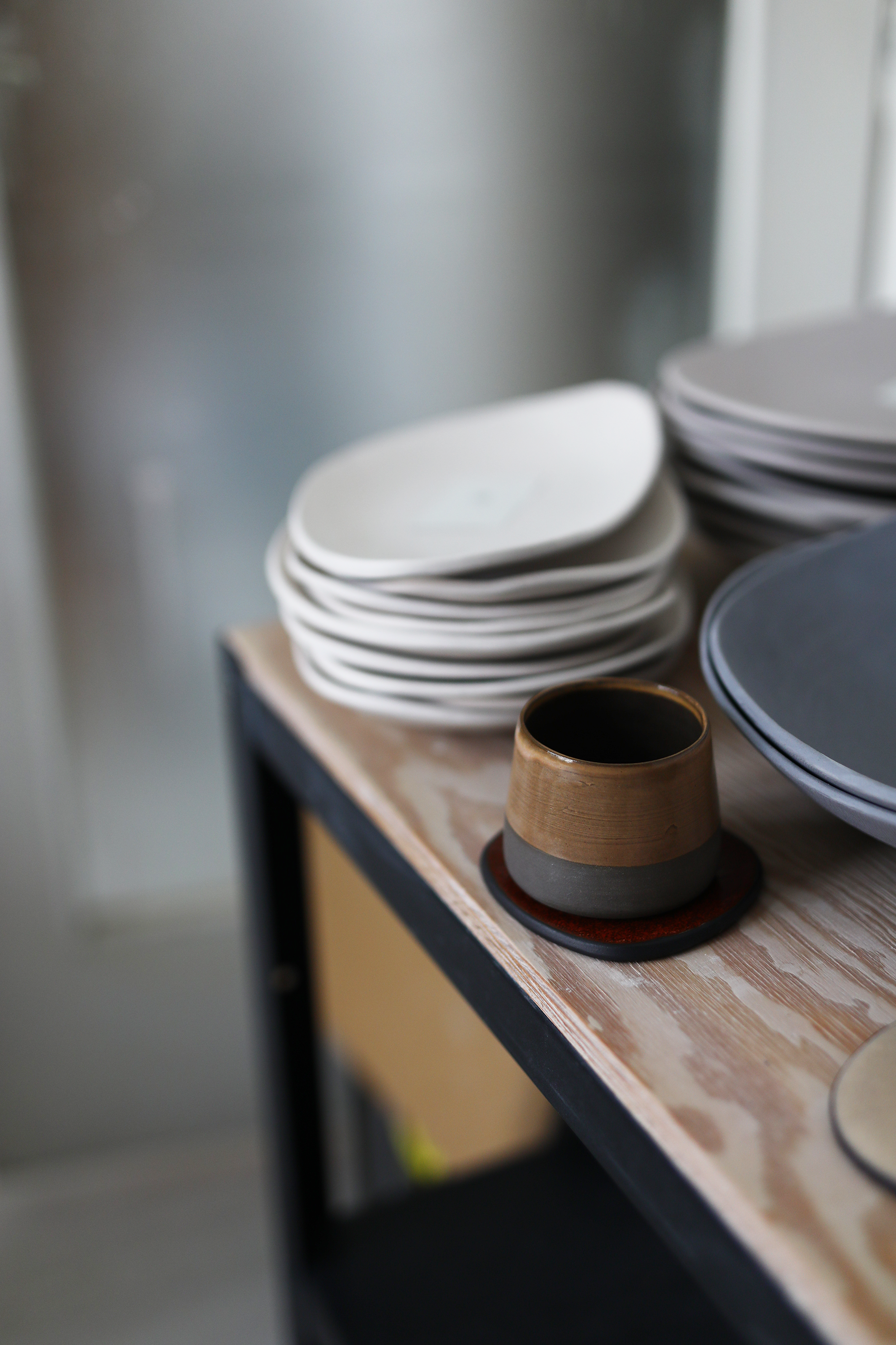Coaster Set in Antique Bronze & Linen