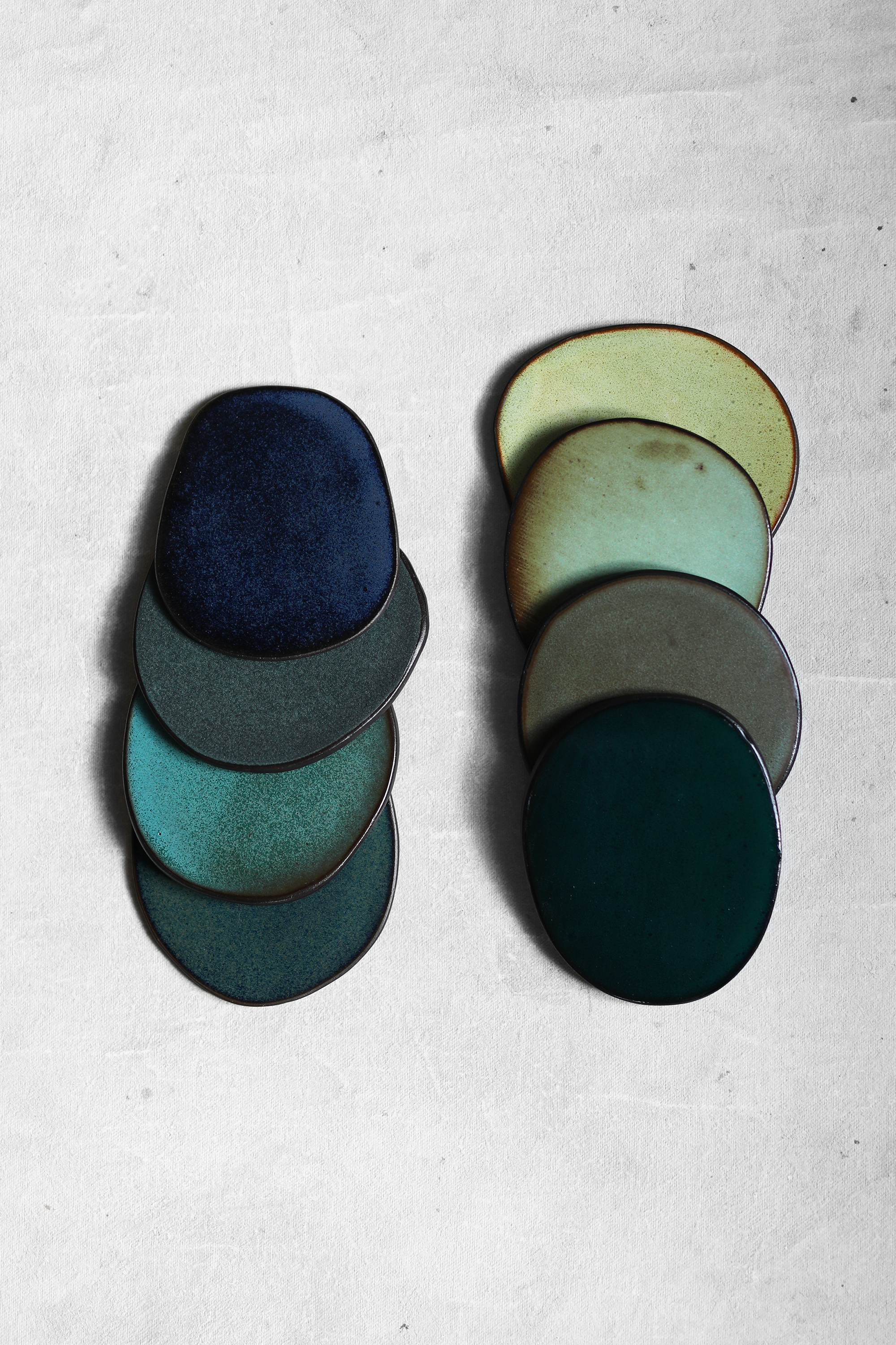 Coaster Set in Jade & Midnight