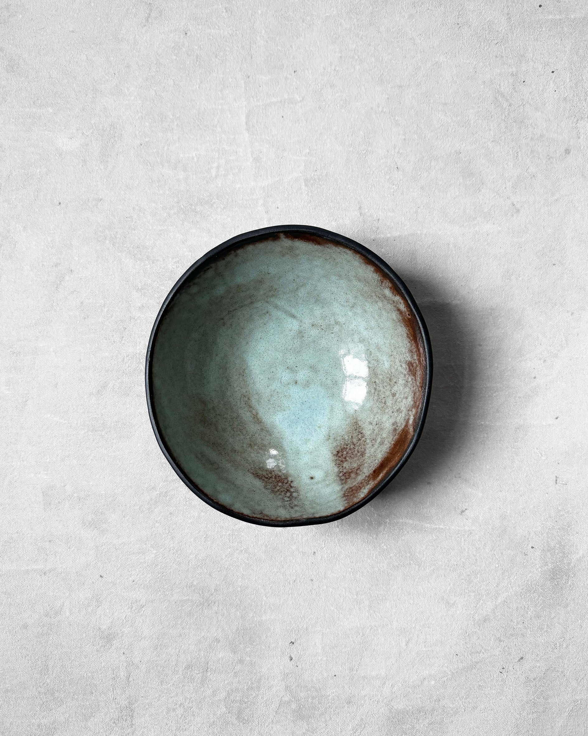 Breakfast Bowl in Marbled Aqua