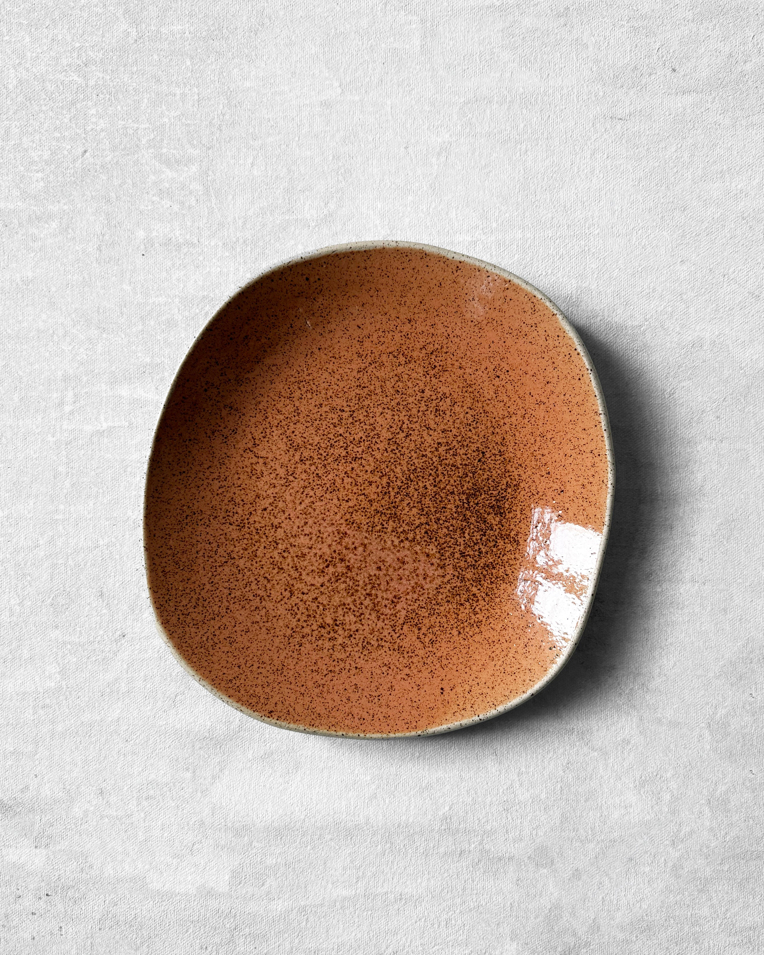 Dessert Plate in Speckled Tangerine