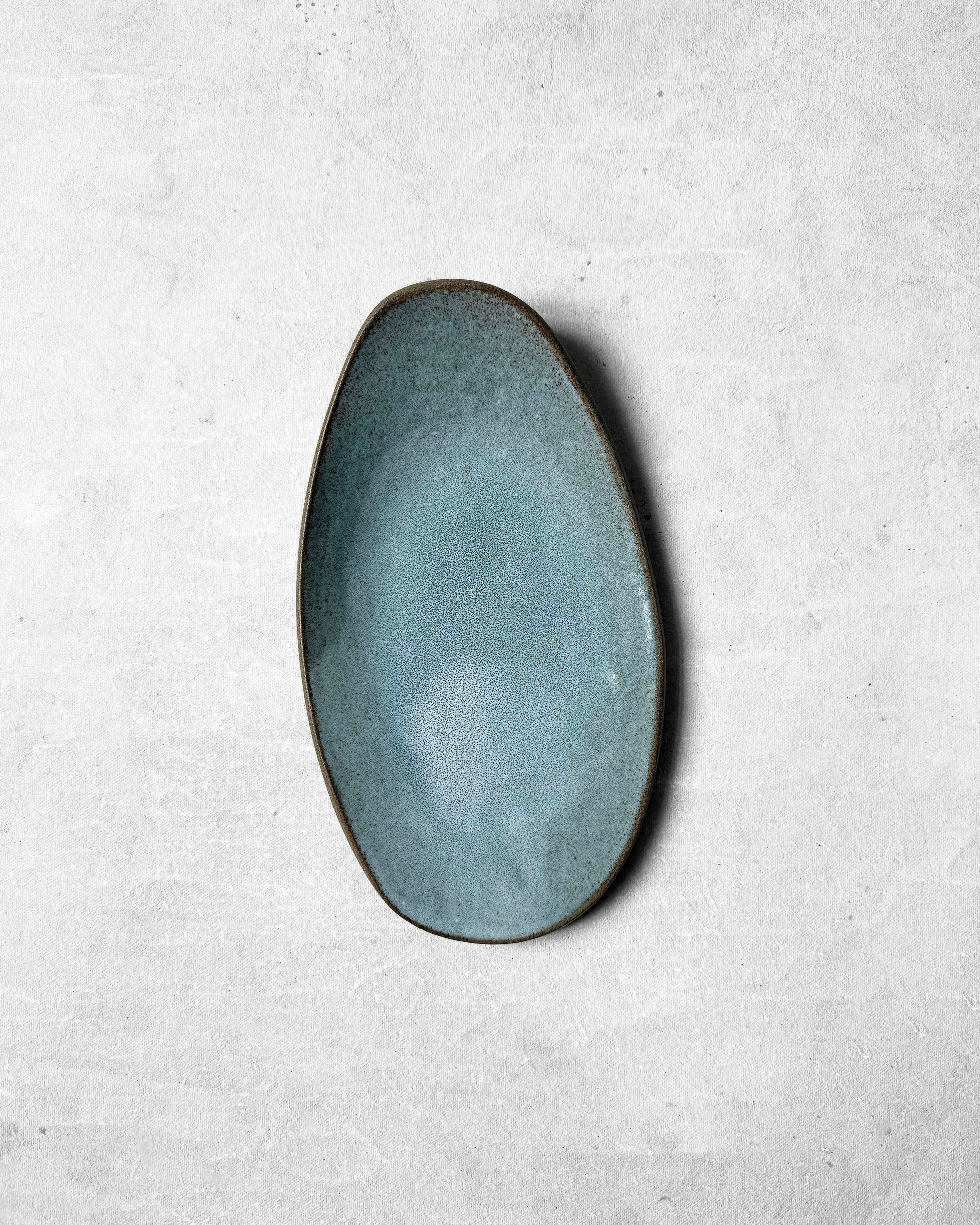 Small Serving Tray in Smoky Aqua