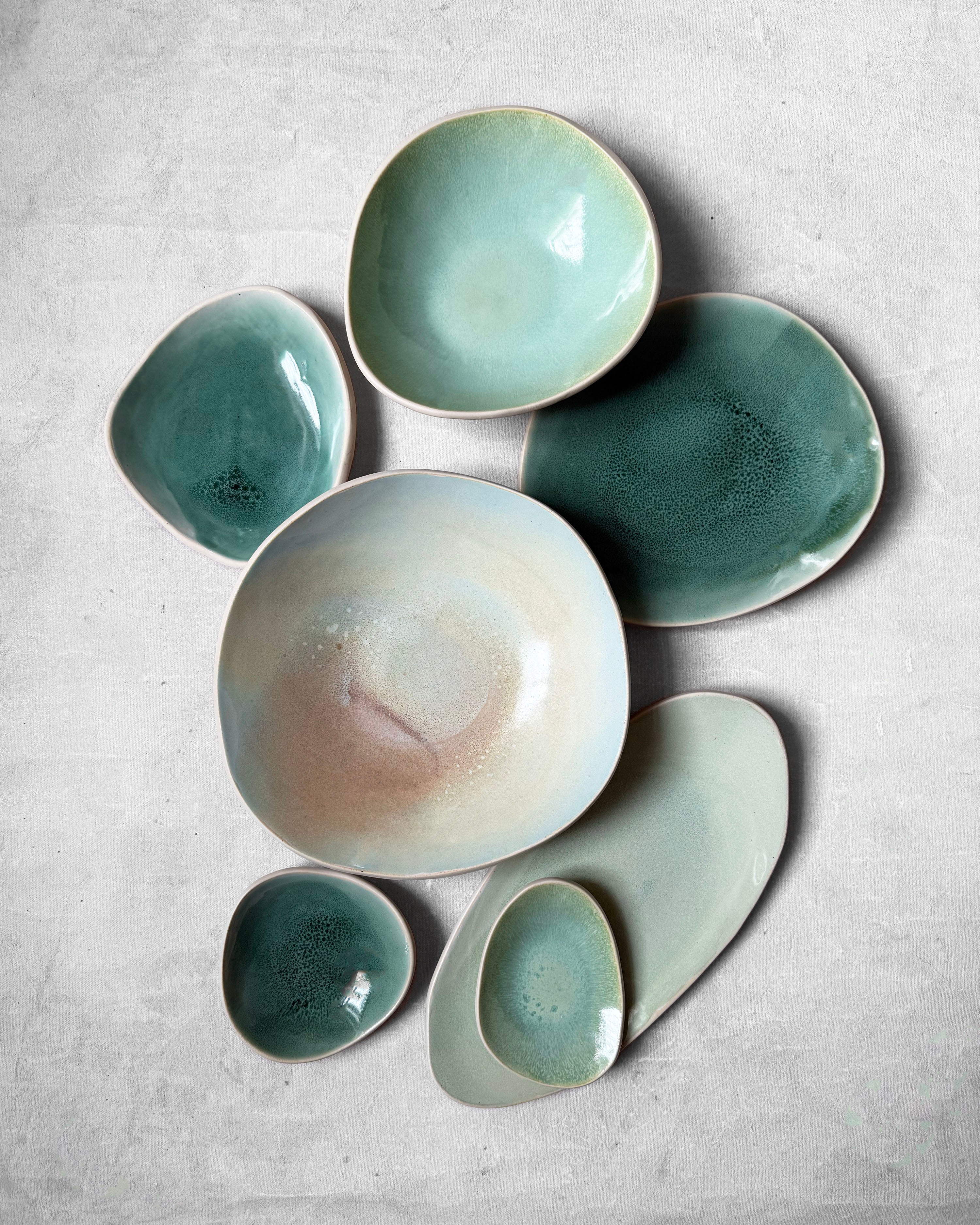 Dessert Plate in Speckled Emerald