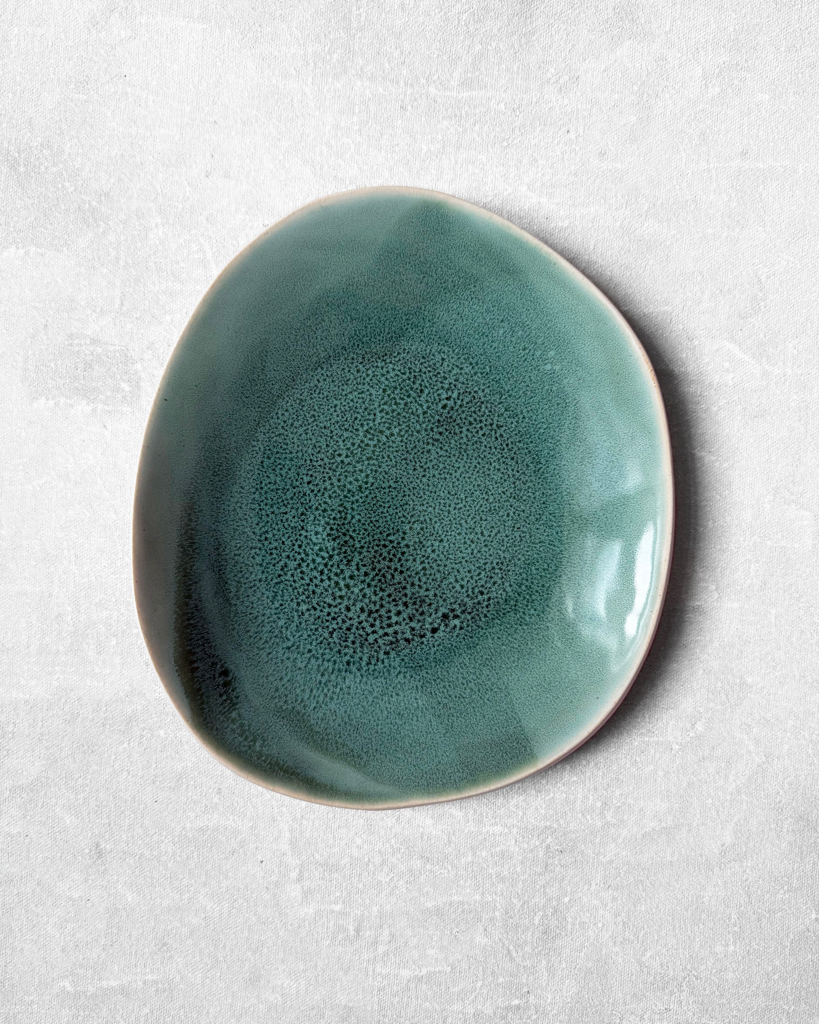 Dessert Plate in Speckled Emerald