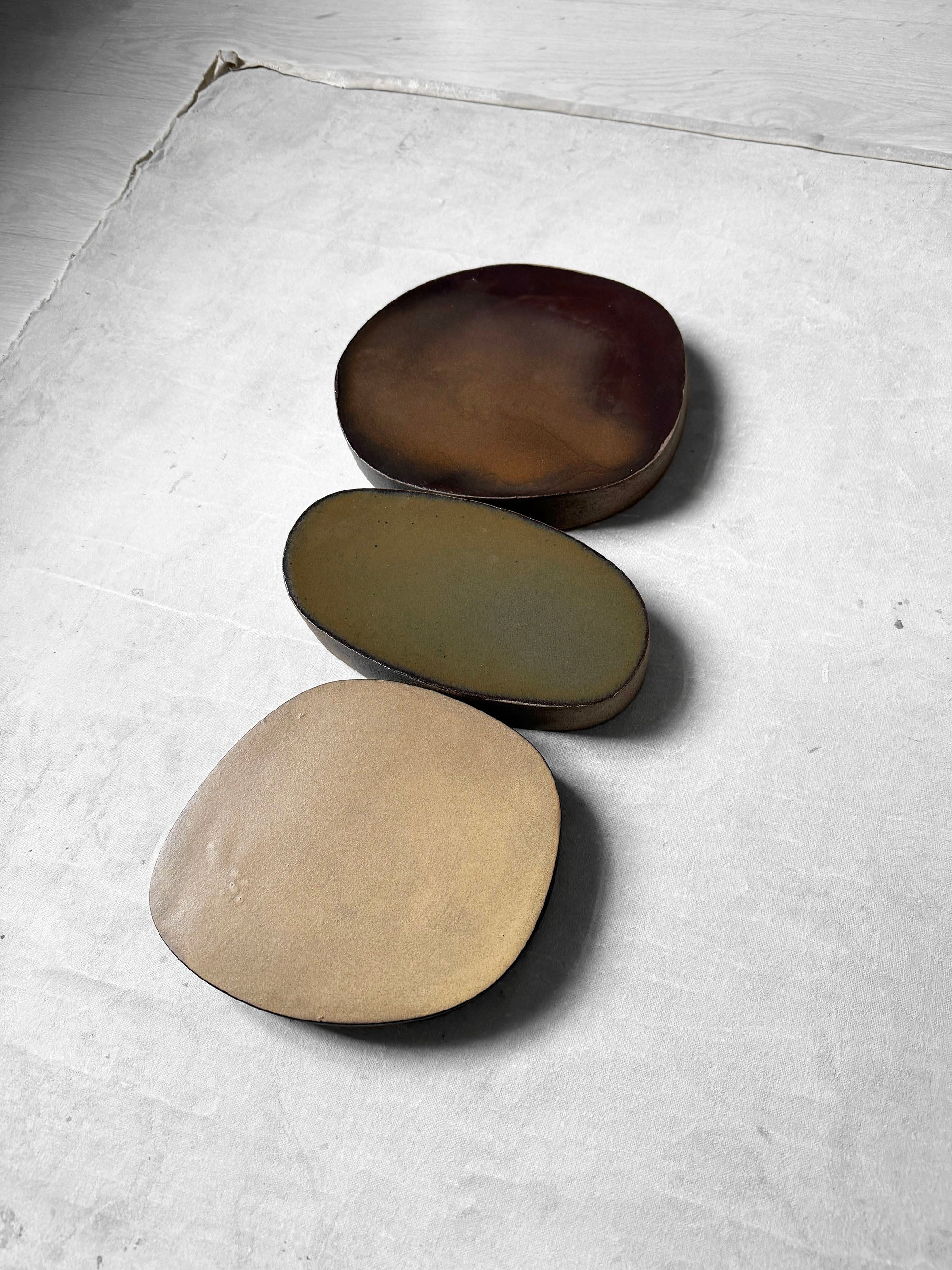 Wall Sculpture in Bronze, Metallic Olive & Honey