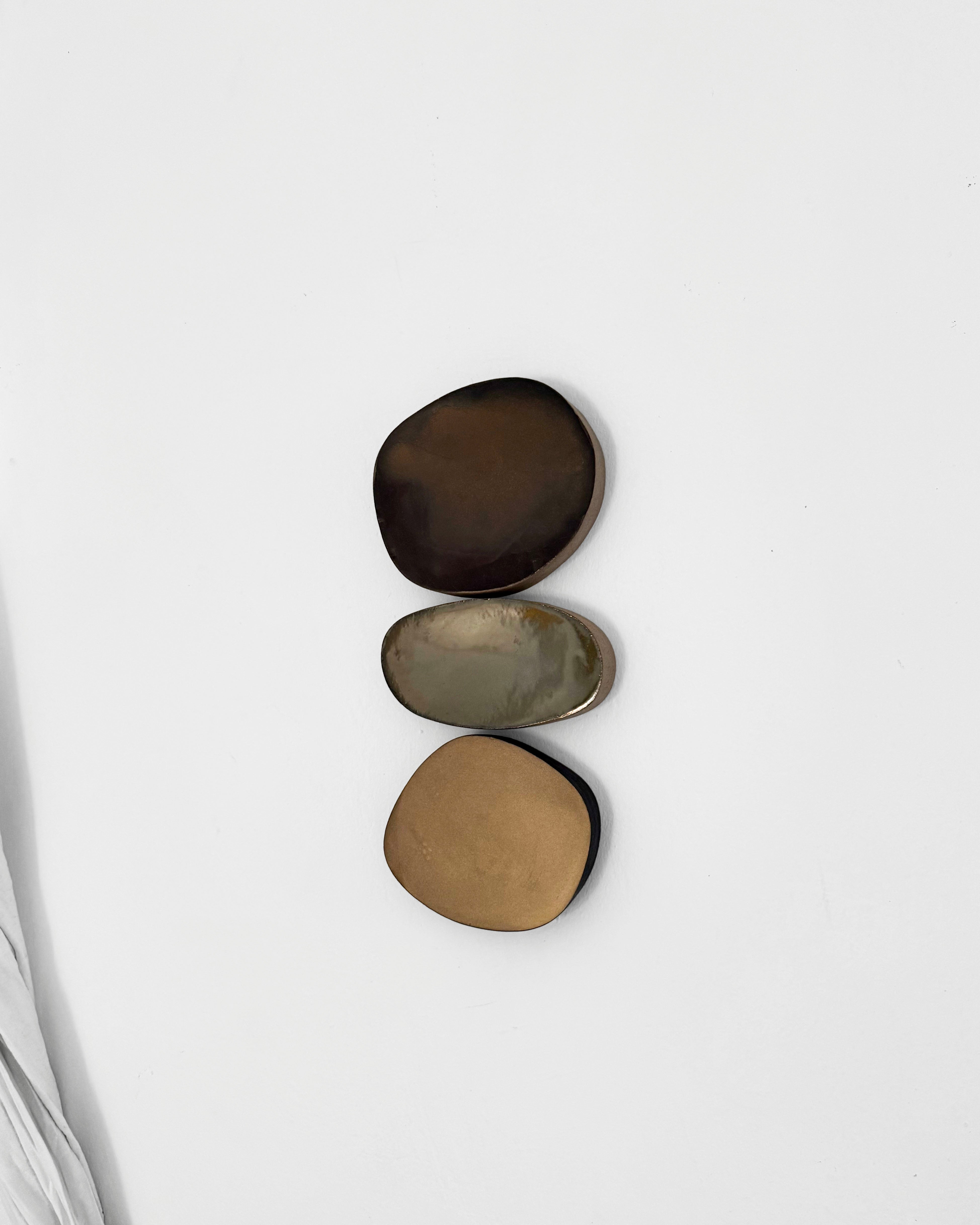 Wall Sculpture in Bronze, Metallic Olive & Honey