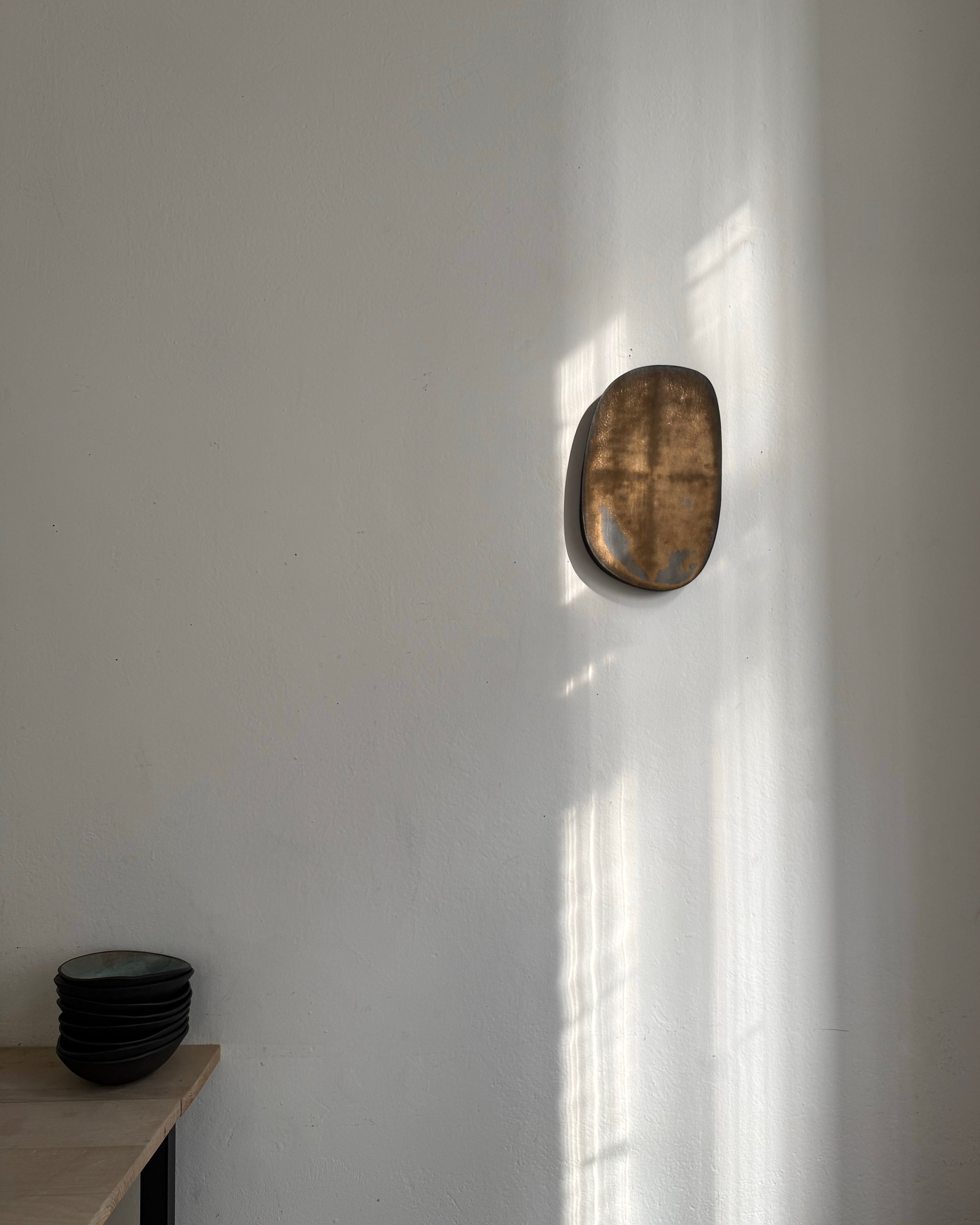 Wall Sculpture in Rustic Gold