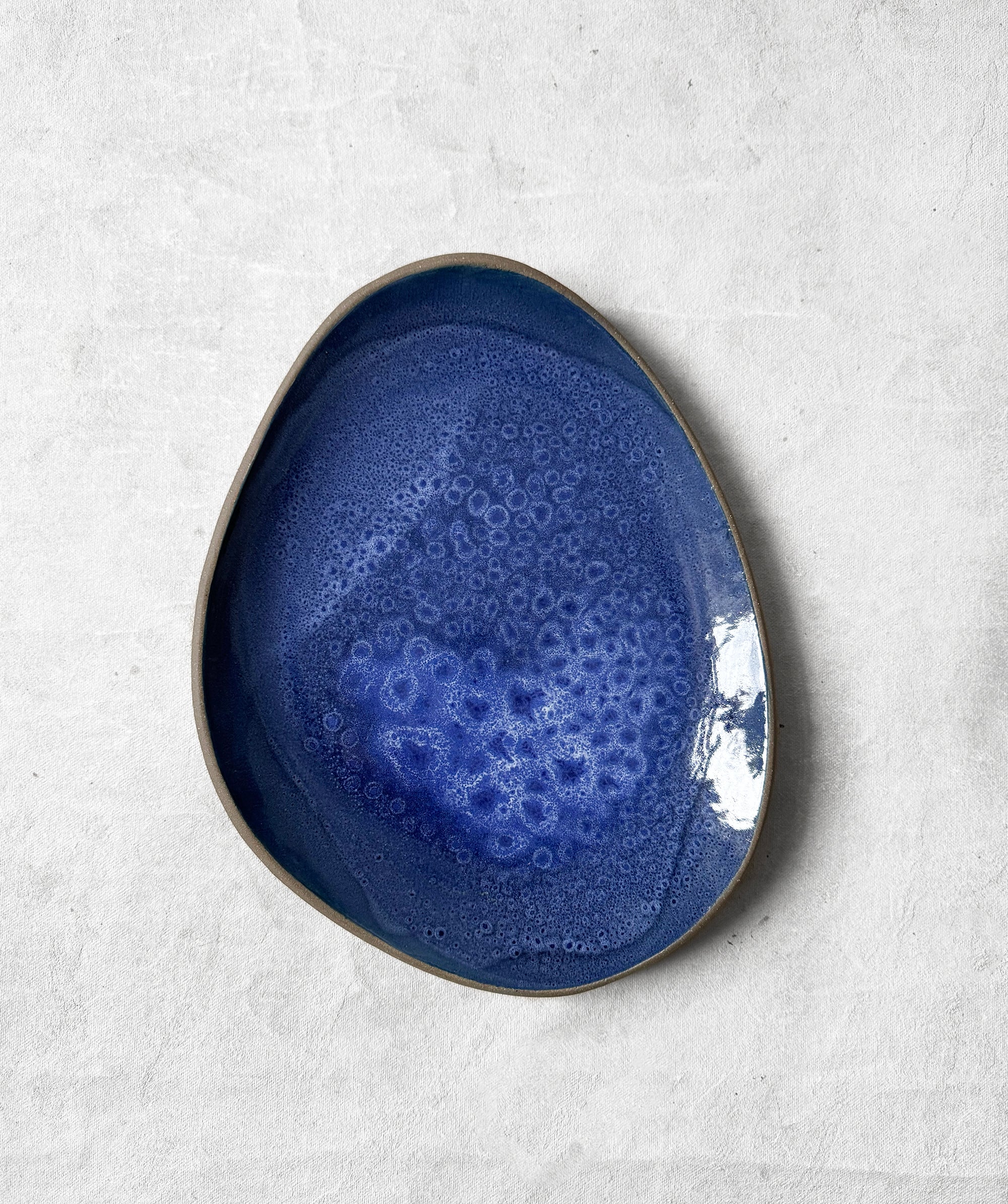 Everyday Plate in Marbled Cobalt