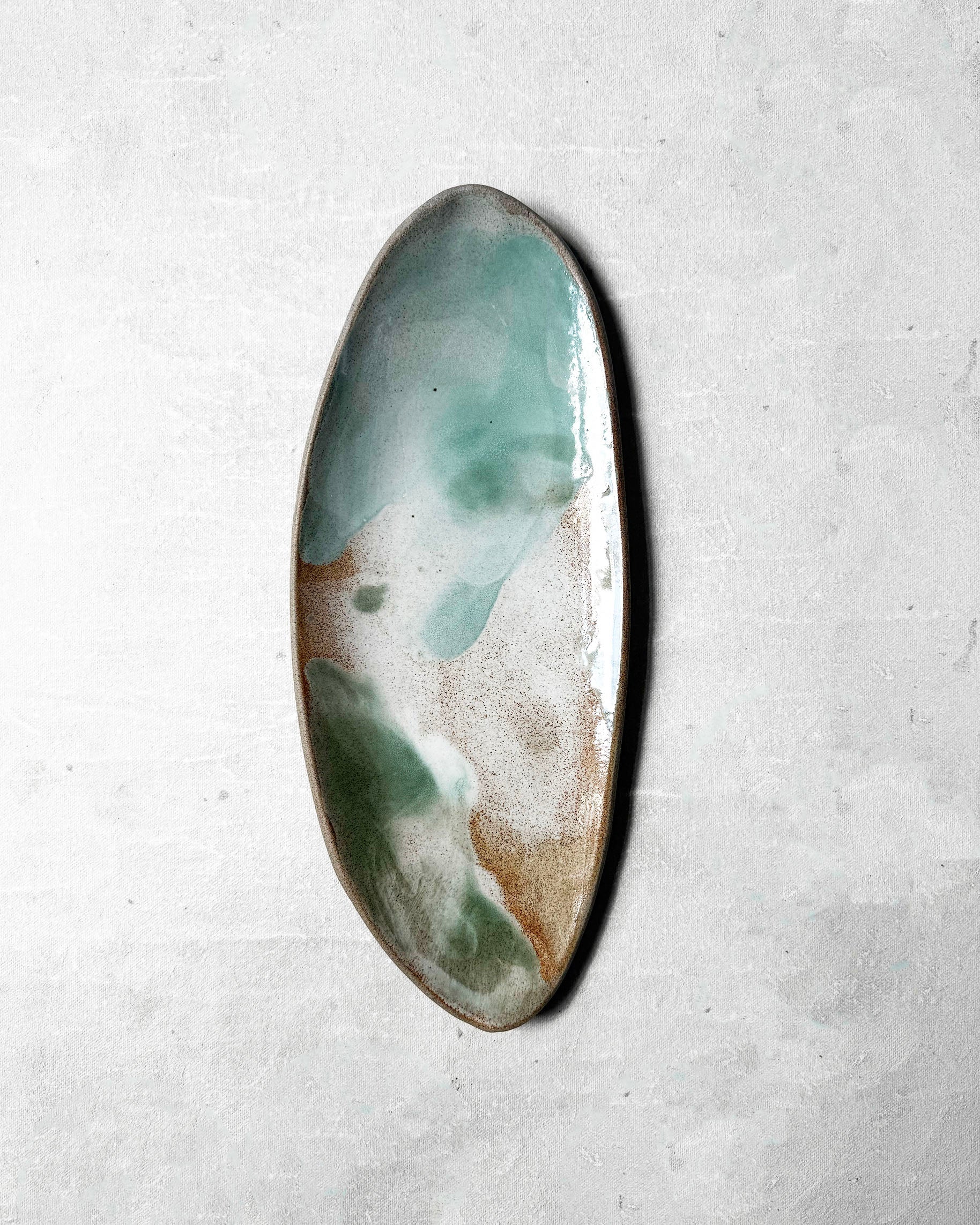 Small Serving Platter in Seaside Green