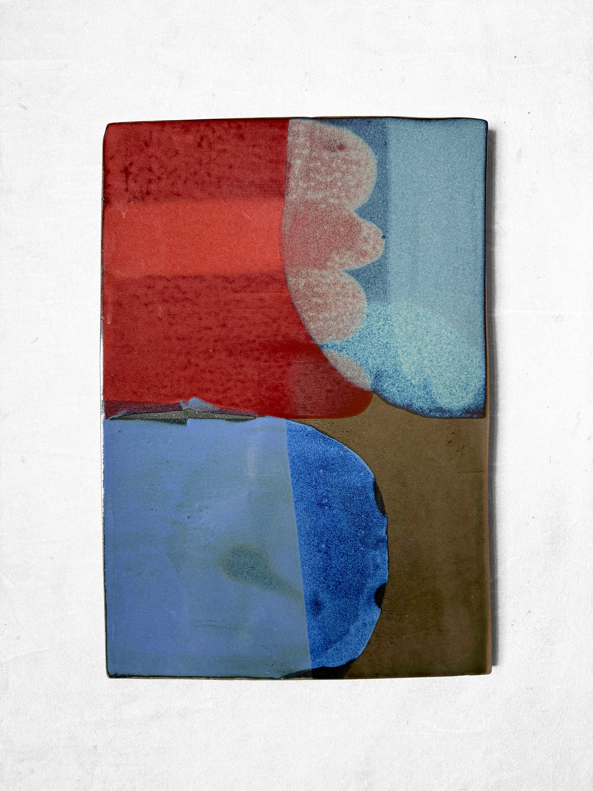 Ceramic Painting "Blue-Red Luminosity"
