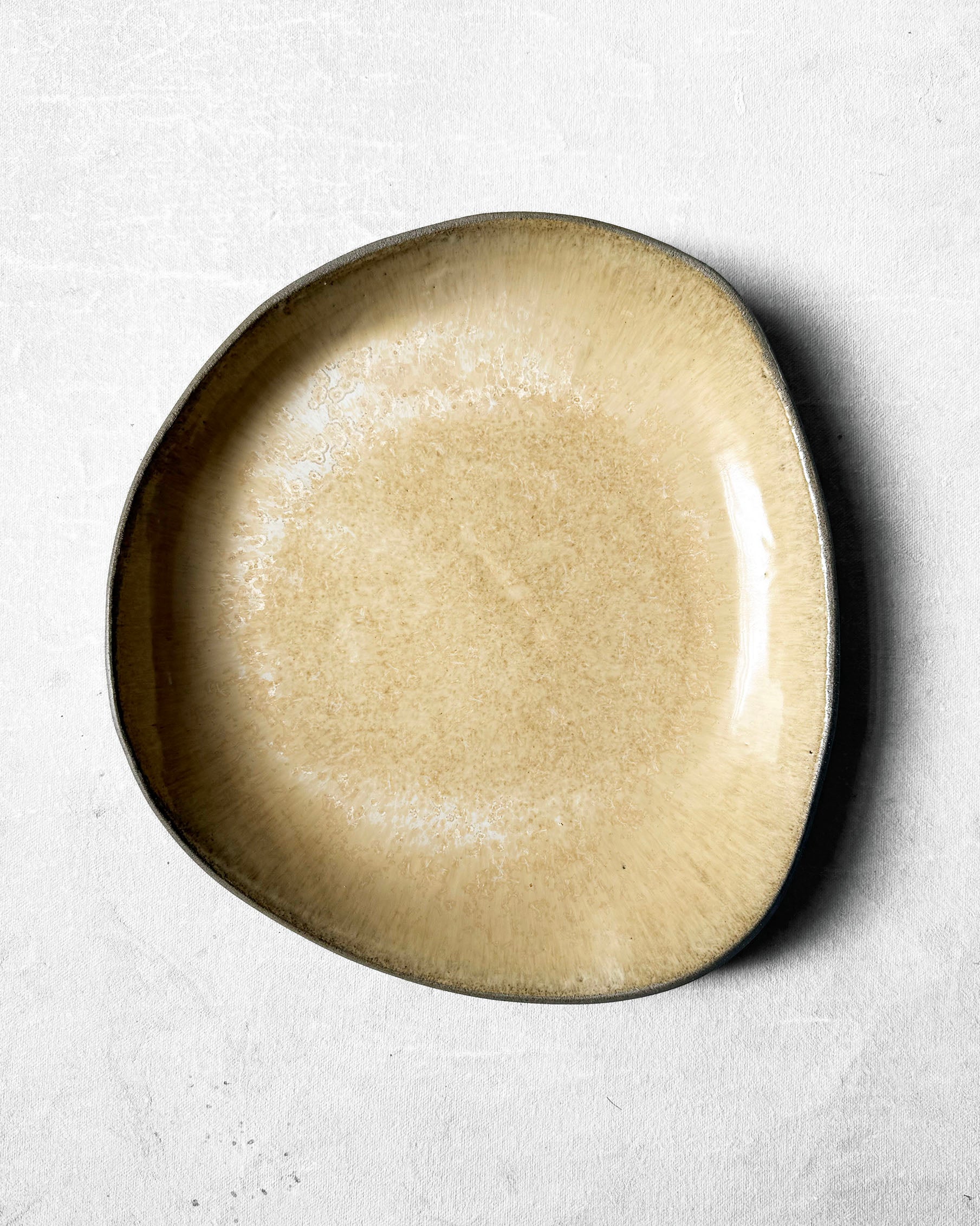 Dinner Plate in Marbled Beige