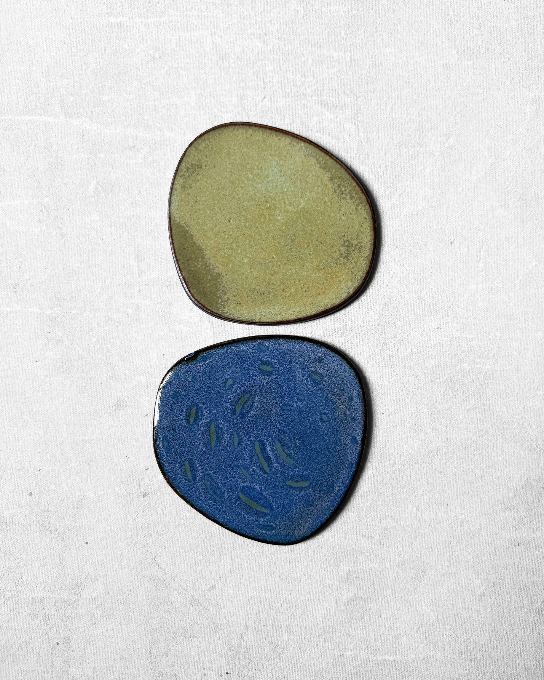 Coaster Set in Chartreuse & Seafoam