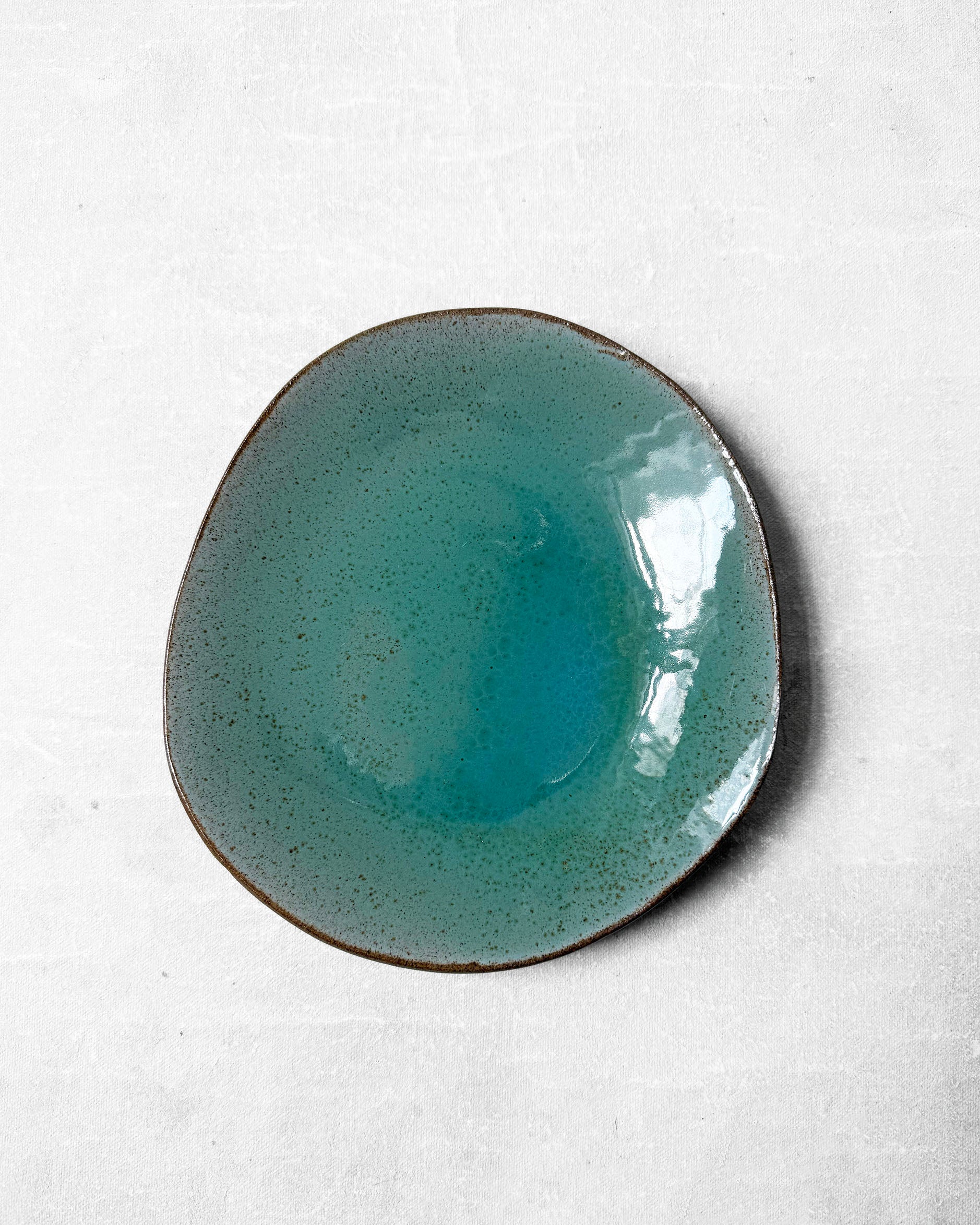Dessert Plate in Speckled Emerald