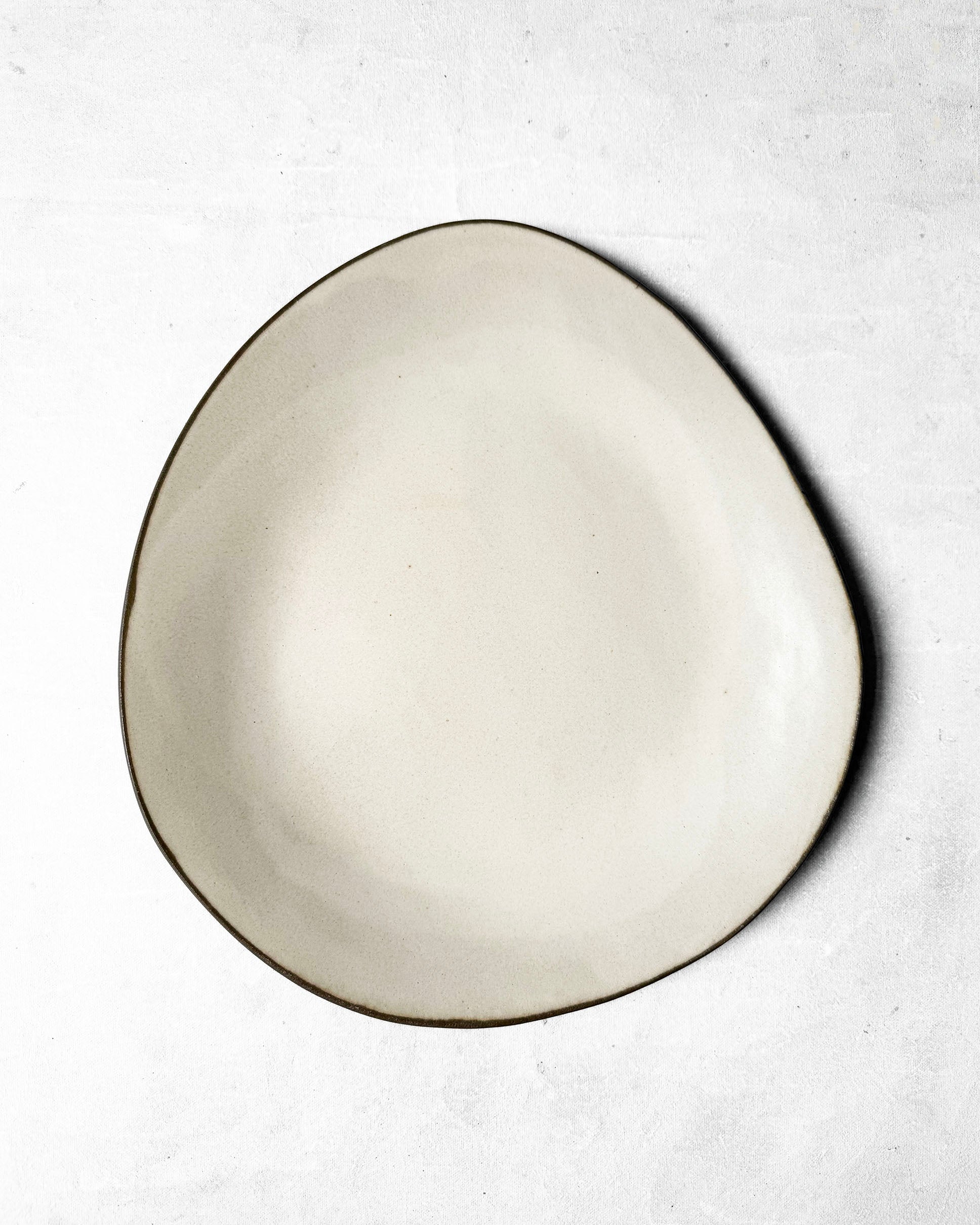 Large Round Serving Platter in Linen