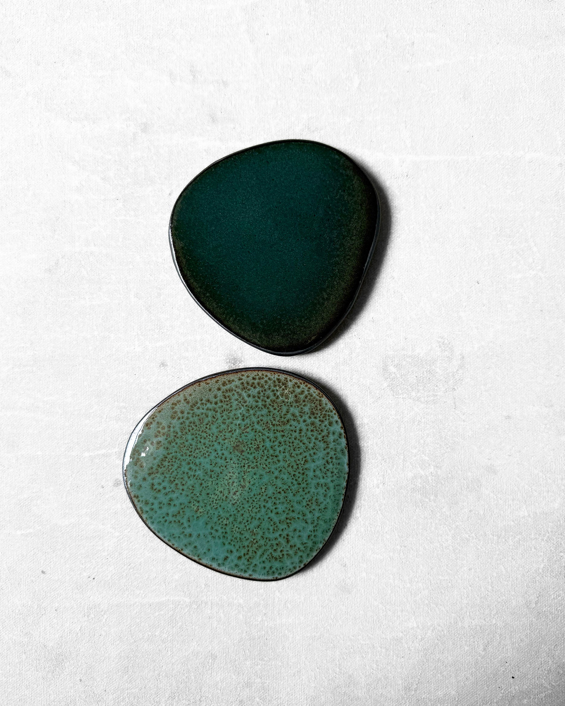 Coaster Set in Jade & Speckled Emerald