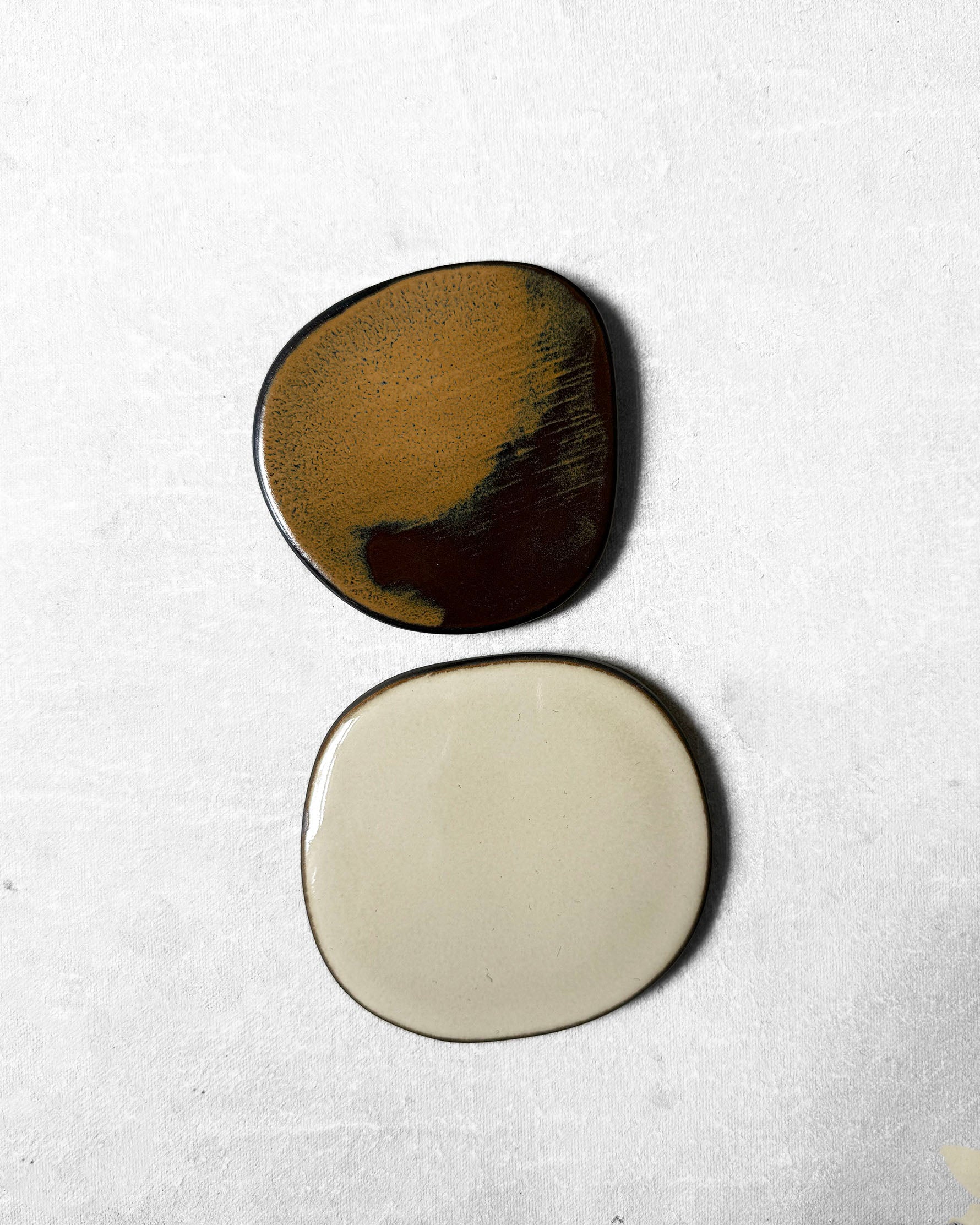 Coaster Set in Antique Bronze & Linen