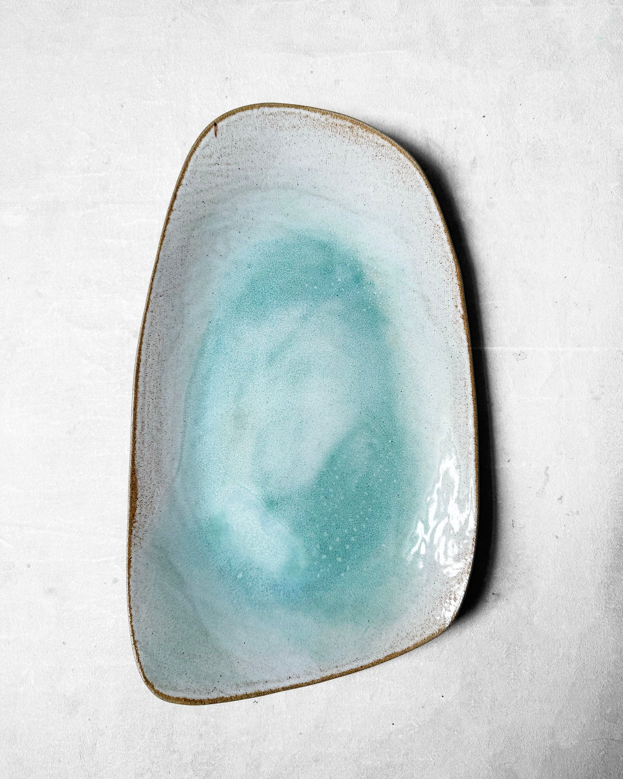 Large Serving Platter in Lagoon Swirl